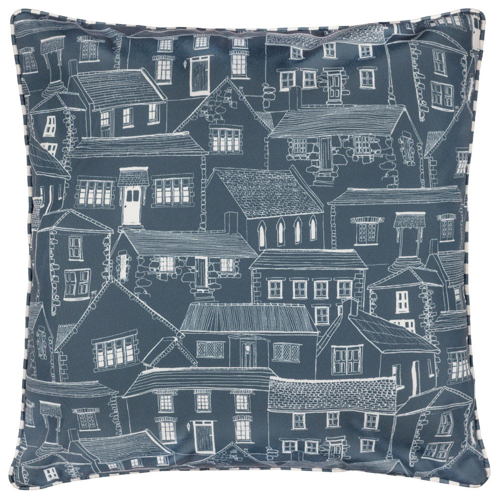 Wylder Blue Abersoch Town Reversible Cushion 45 x 45cm Image 3