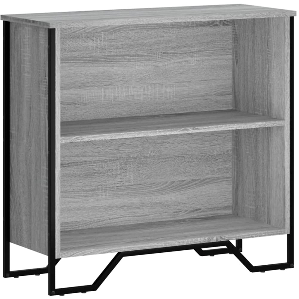 vidaXL 2 Shelf Grey Sonoma Bookcase Image 2