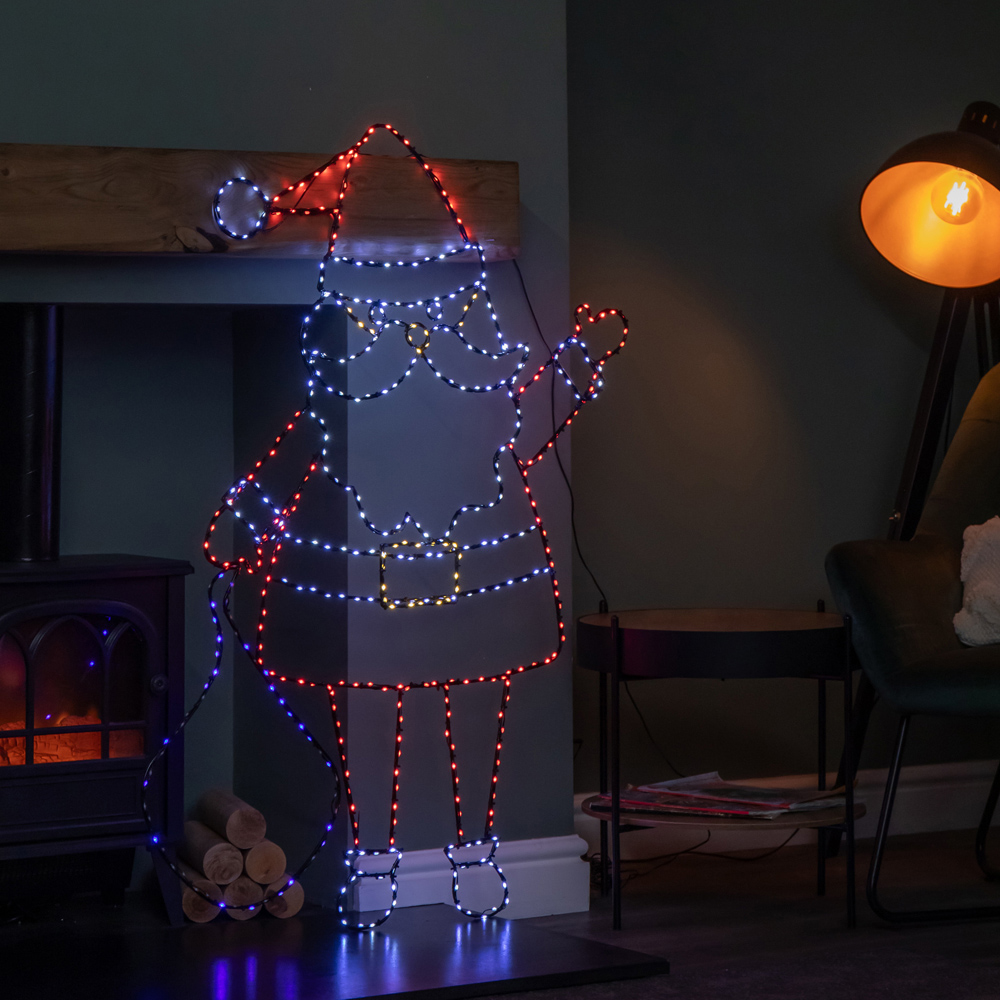 Samuel Alexander FlexiBright 469 Multicolour LED Light-Up Santa Decoration 88cm Image 3