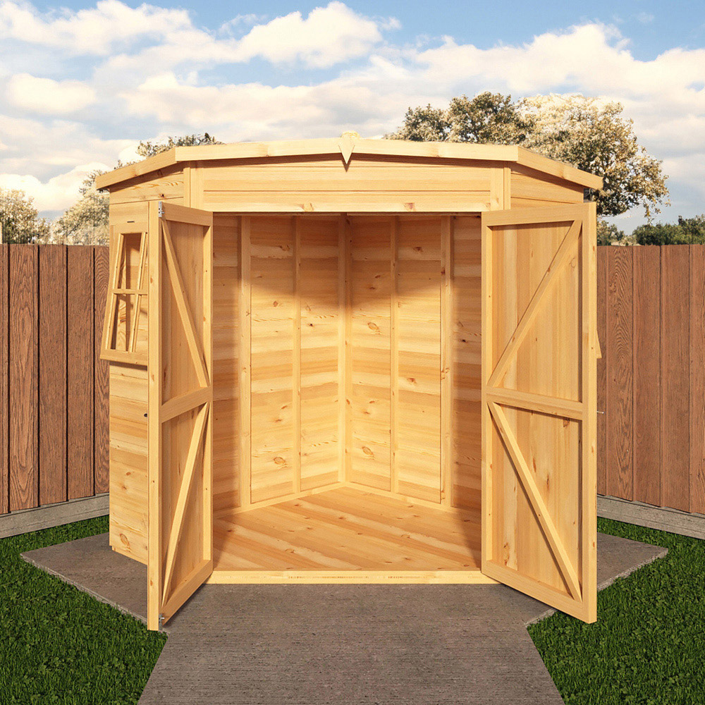 Shire 6 x 6ft Shiplap Pent Corner Garden Shed Image 6