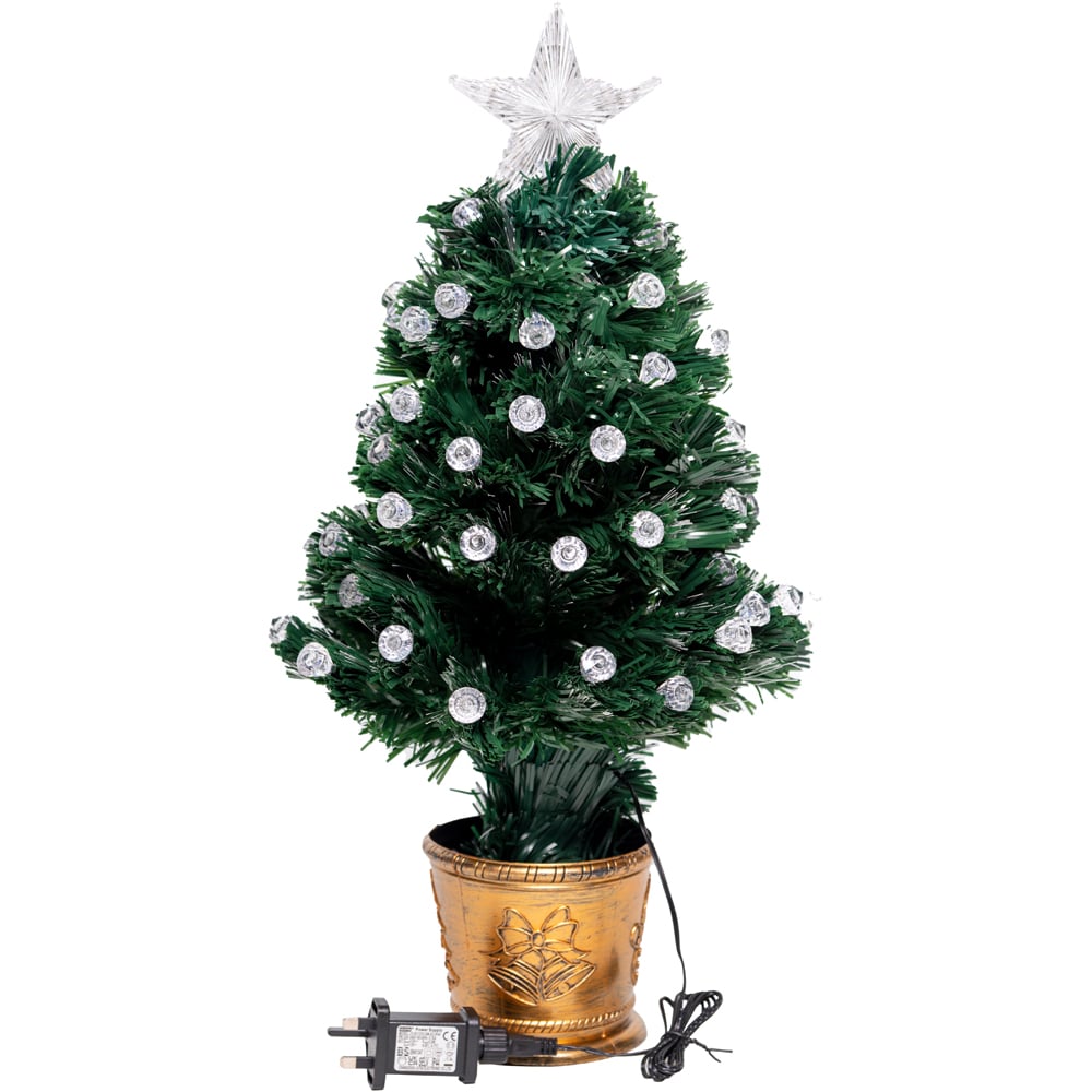 Shatchi Diamonds Pre-Lit Fibre Optic Artificial Christmas Tree 2ft Image 1