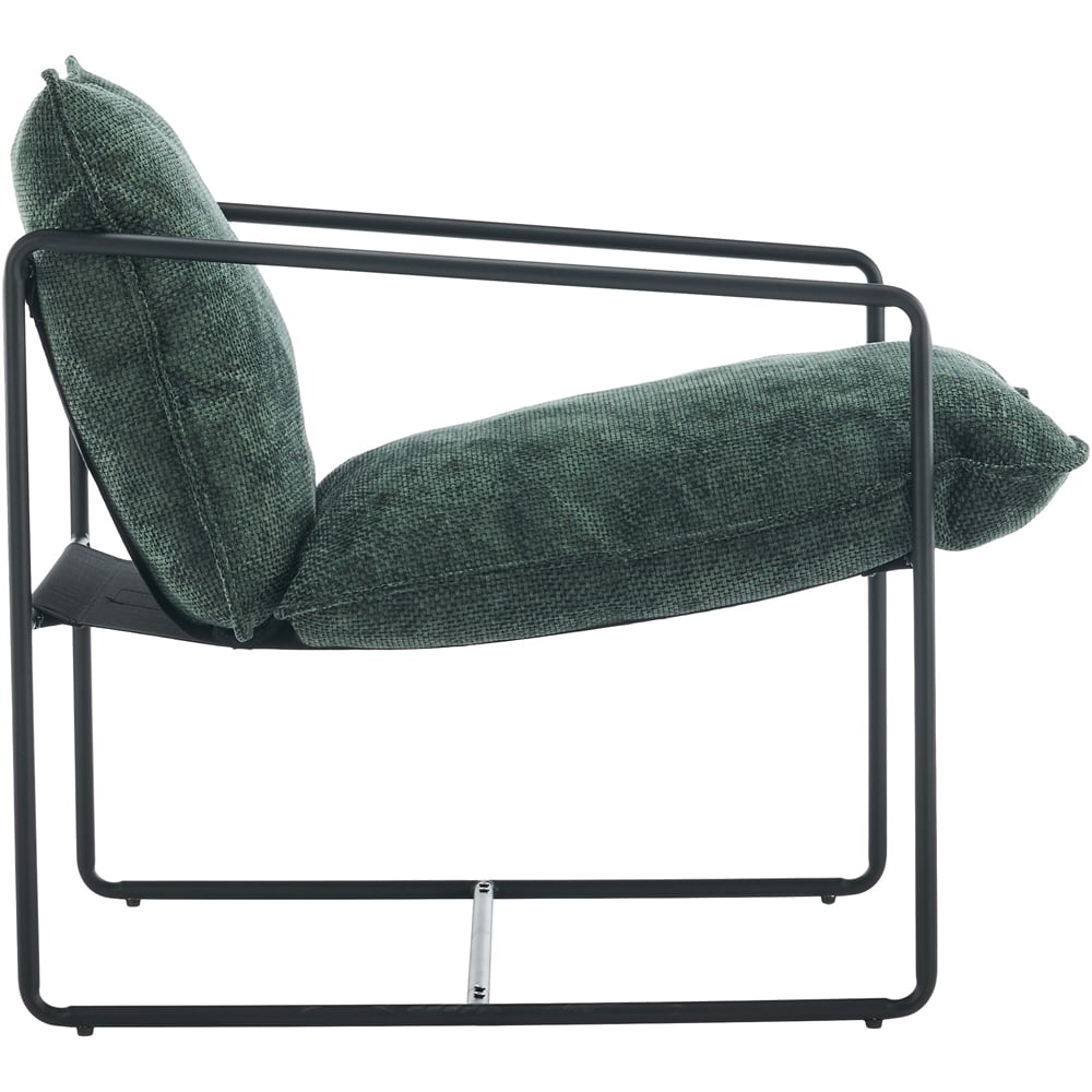 Seconique Tivoli Green Fabric and Black Metal Accent Chair Image 4