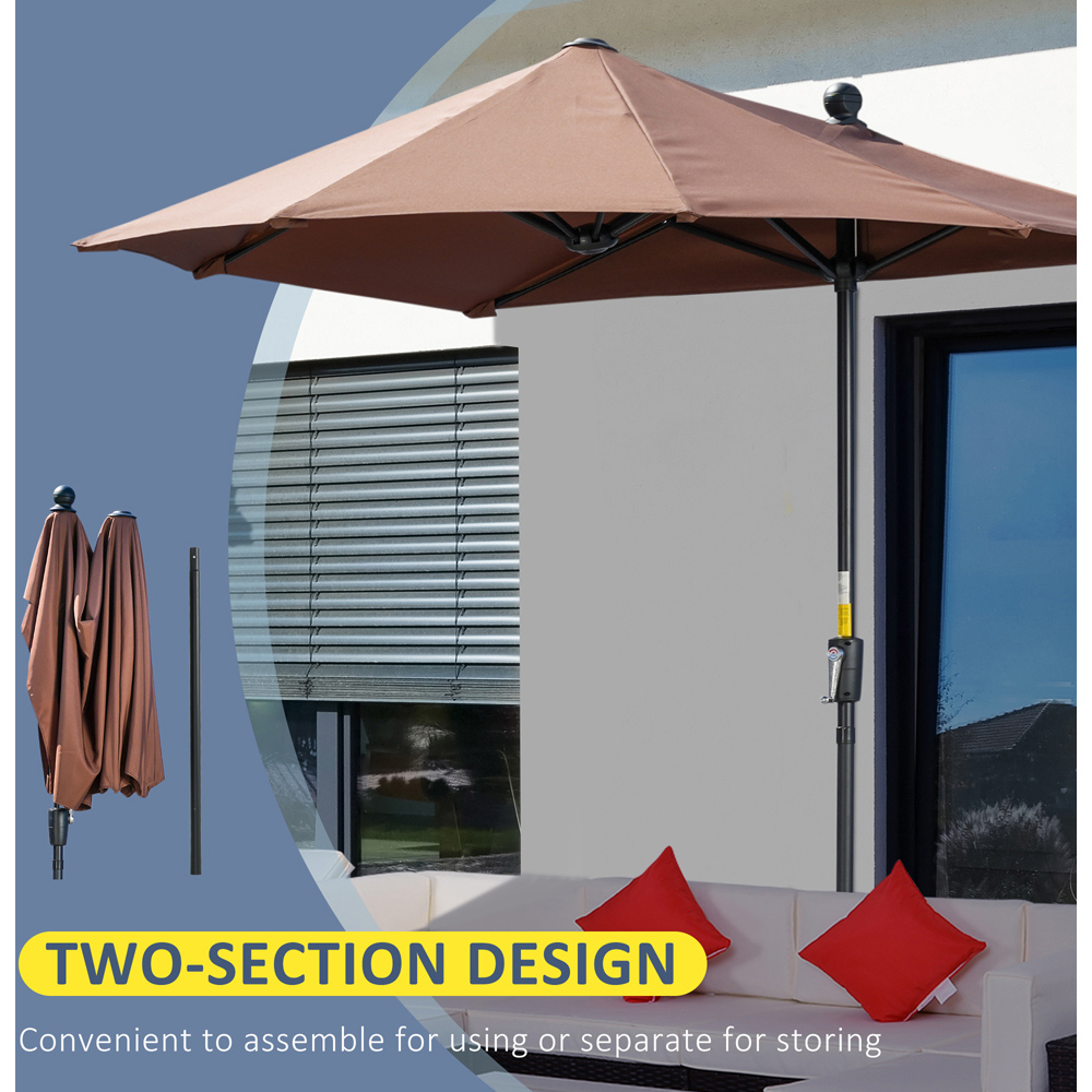 Outsunny Coffee Crank Handle Double Sided Parasol 2m Image 6