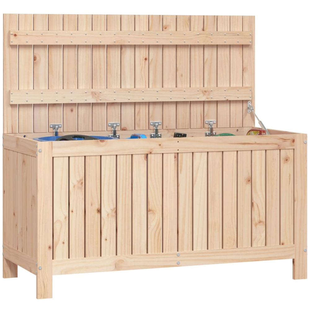 vidaXL 60 x 115 x 49cm Brown Pine Wood Garden Storage Box Image 4