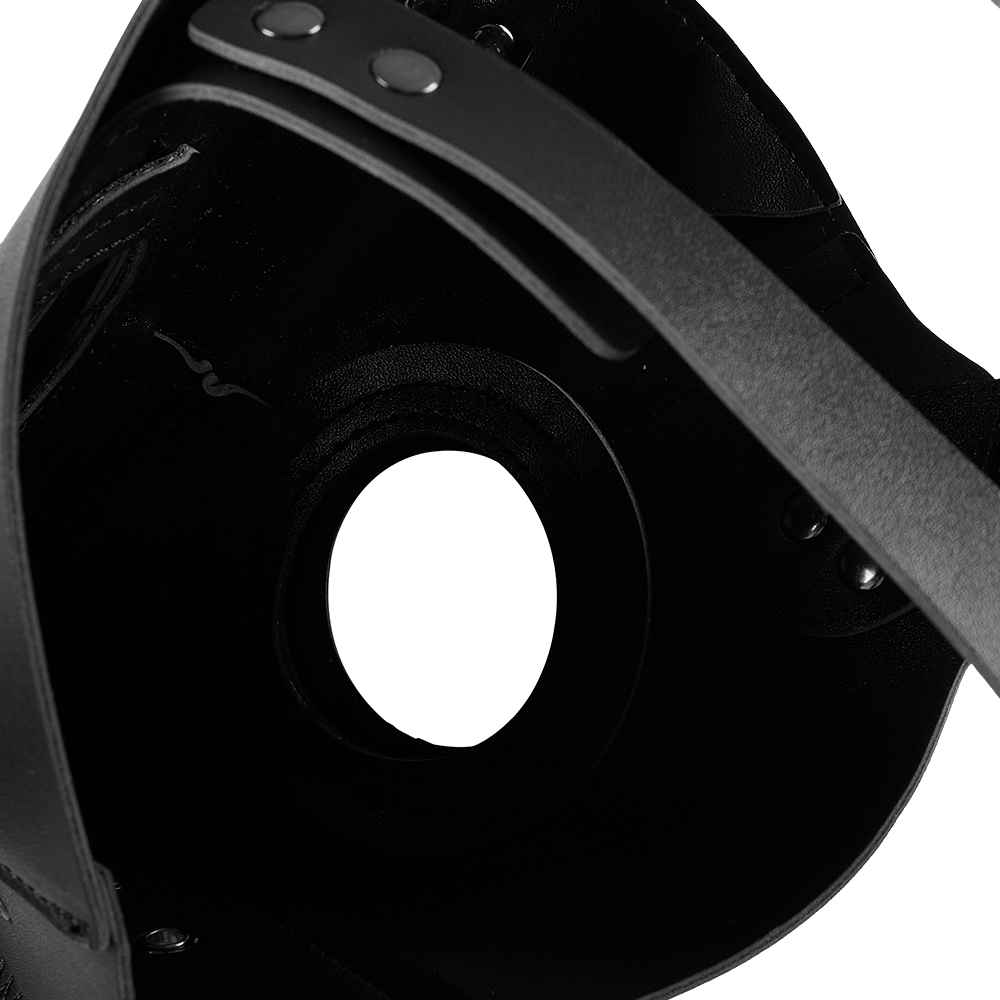 Living and Home Black PU Leather Halloween Cosplay Plague Doctor Mask Image 7