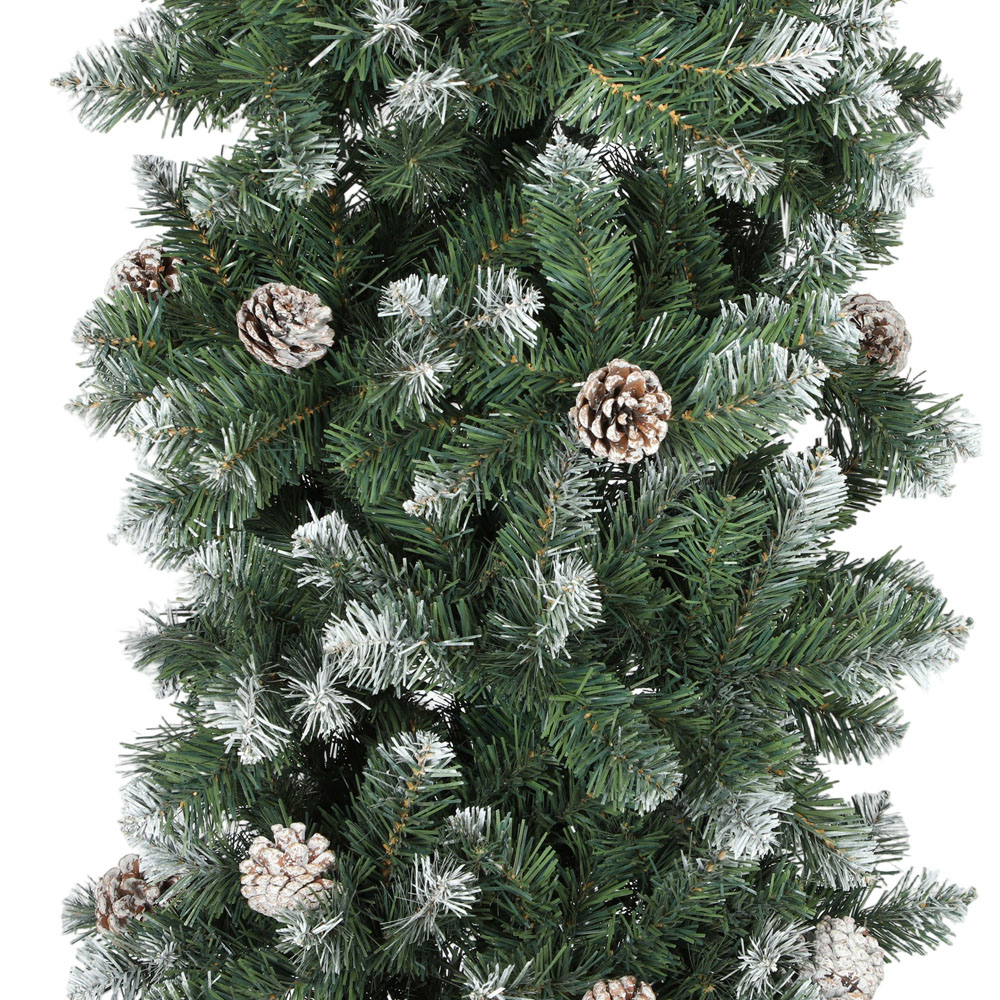 HOMCOM Single Door Frosted Snow Green Christmas Tree Arch 8.2ft Image 3