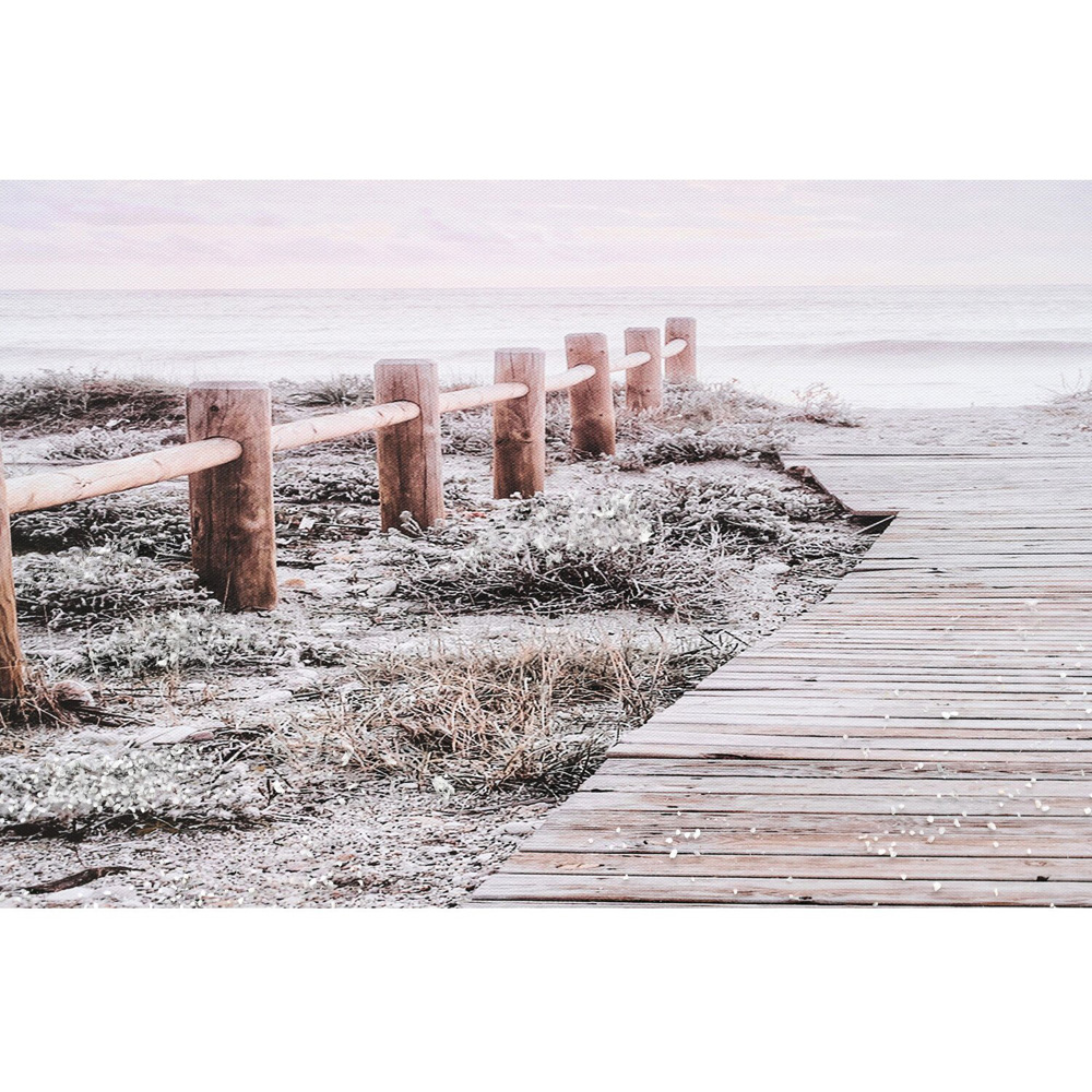 Beach Path Embellished Canvas - Pink Image 3