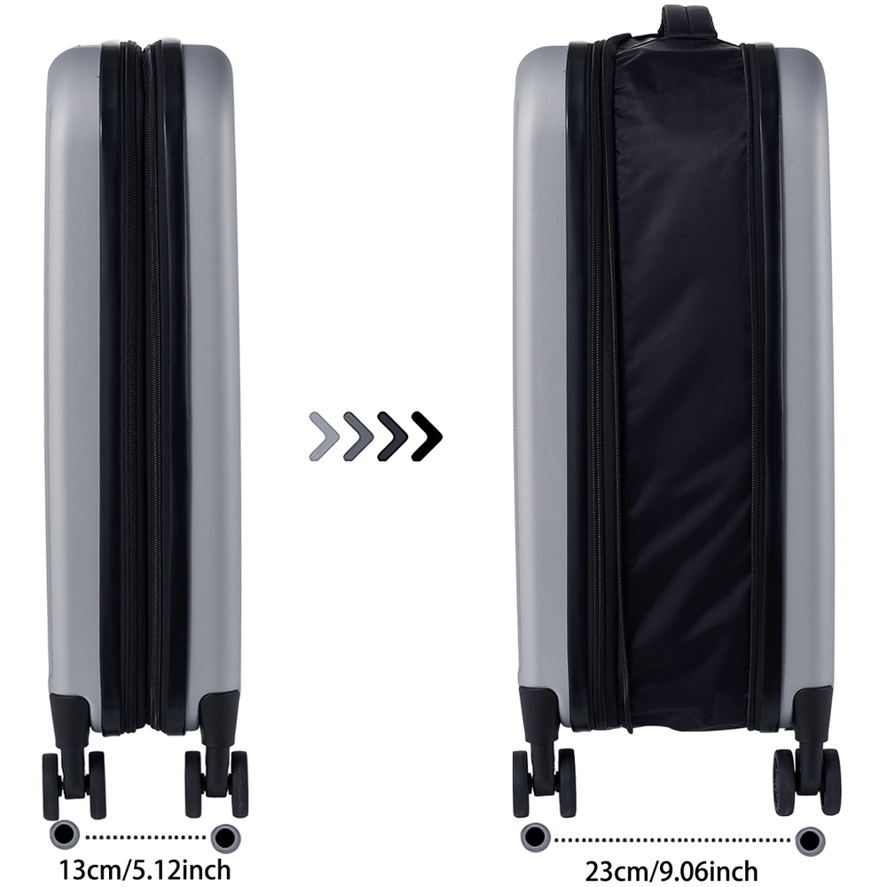 H&O Direct 20 inch Silver Expandable Folding Luggage Suitcase Image 5