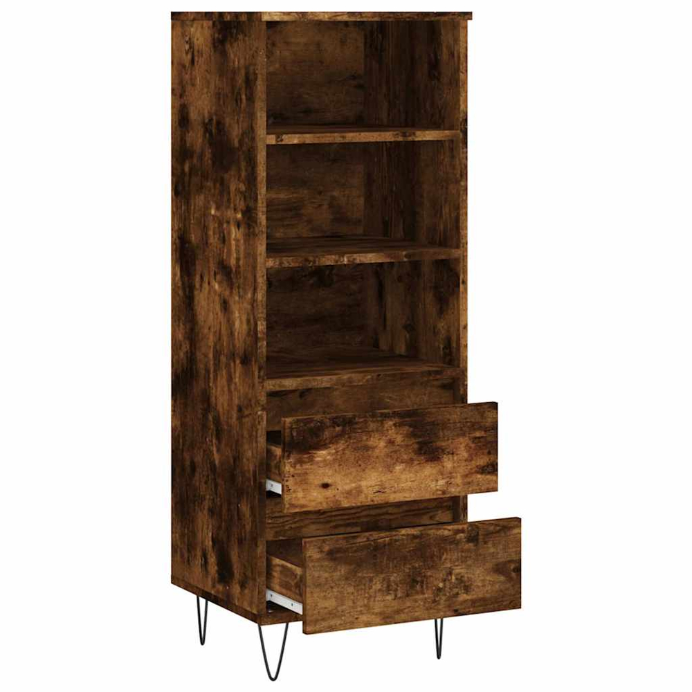 vidaXL 2 Drawer 3 Shelf Smoked Oak Highboard Image 6