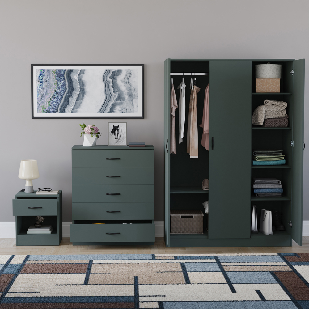 VIDA DESIGNS Riano Green 3 Piece Bedroom Furniture Set Image 3