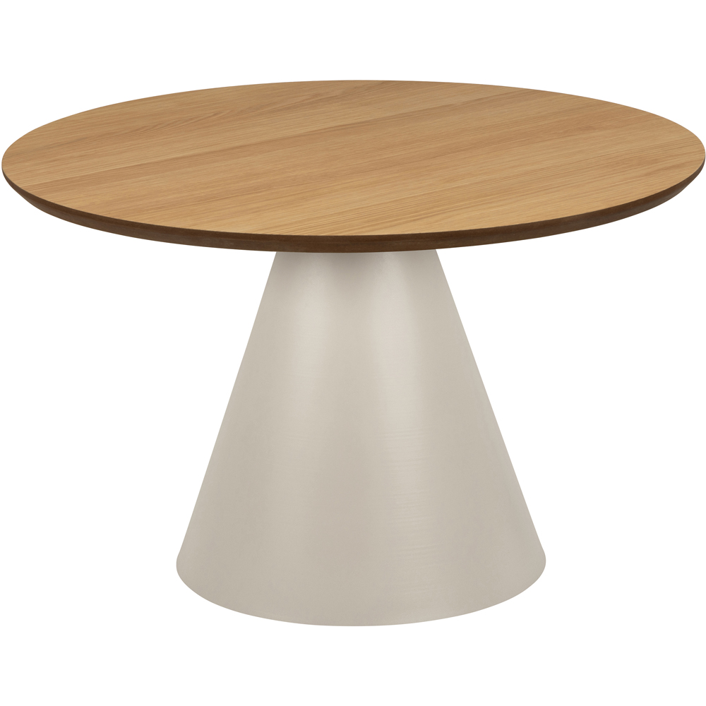 Florence Soli Oak and Grey Low Round Coffee Table 65 x 43cm Image 2