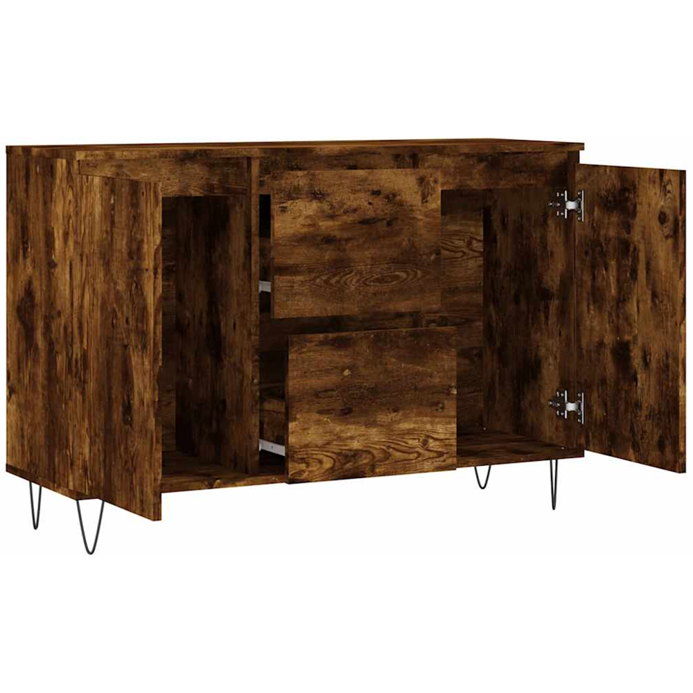 vidaXL 2 Door 2 Drawer Smoked Oak Sideboard Image 6