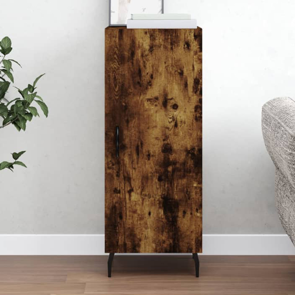 vidaXL Single Door Smoked Oak Sideboard Image 1