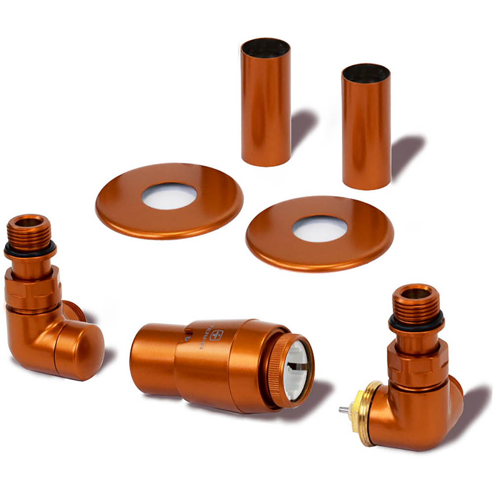 Terma Vario True Copper Right Sided Vision 3 Axis Thermostatic Radiator Valve Set Image 3