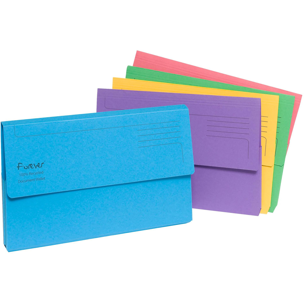 Exacompta A4 Multicolour Recycled Document Wallets 25 Pack Image 5