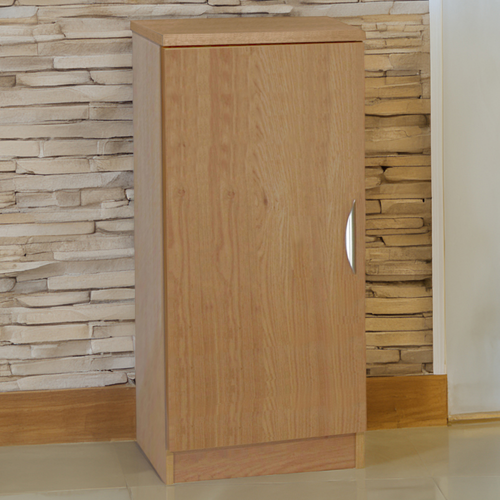 R White Cabinets Single Door English Oak Mid Height Cupboard Image 1