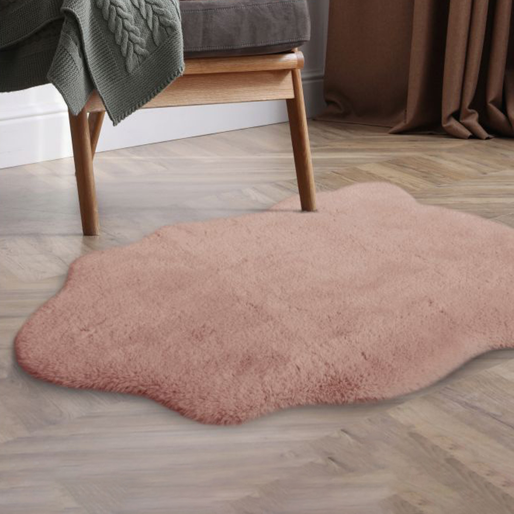 Homemaker Luxurious Faux Fur Blush Rug 70 x 90cm Image 1