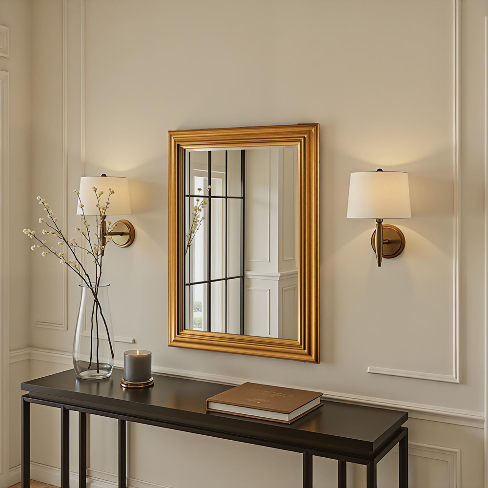 Yearn Gold Framed Contemporary Bevelled Wall Mirror 100.5 x 72.5cm Image 3