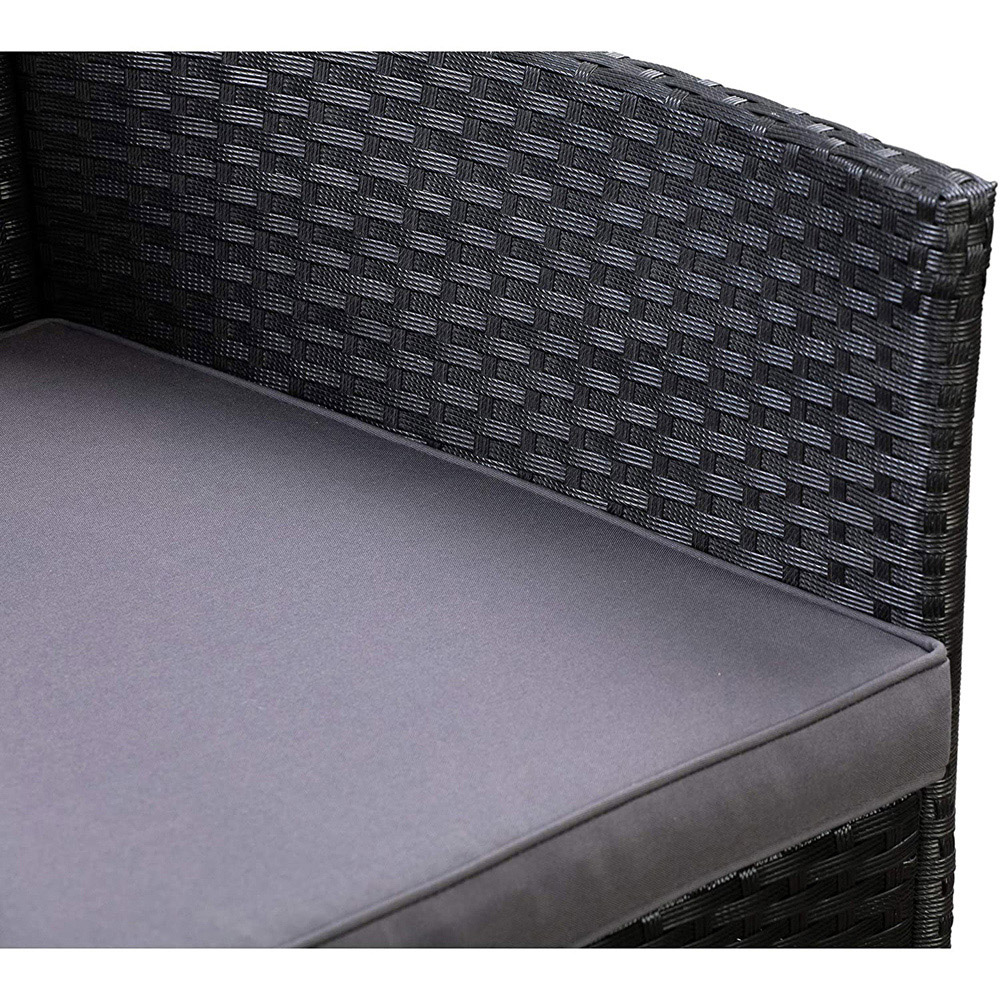 Roger 4 Seater Black Rattan Outdoor Sofa Set with Table and Seat Cushions Image 4