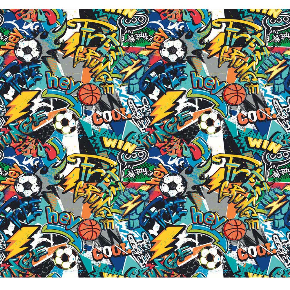 Origin Murals Repeatable Sports Graffiti Blue 3 Drop Wall Mural Image 2