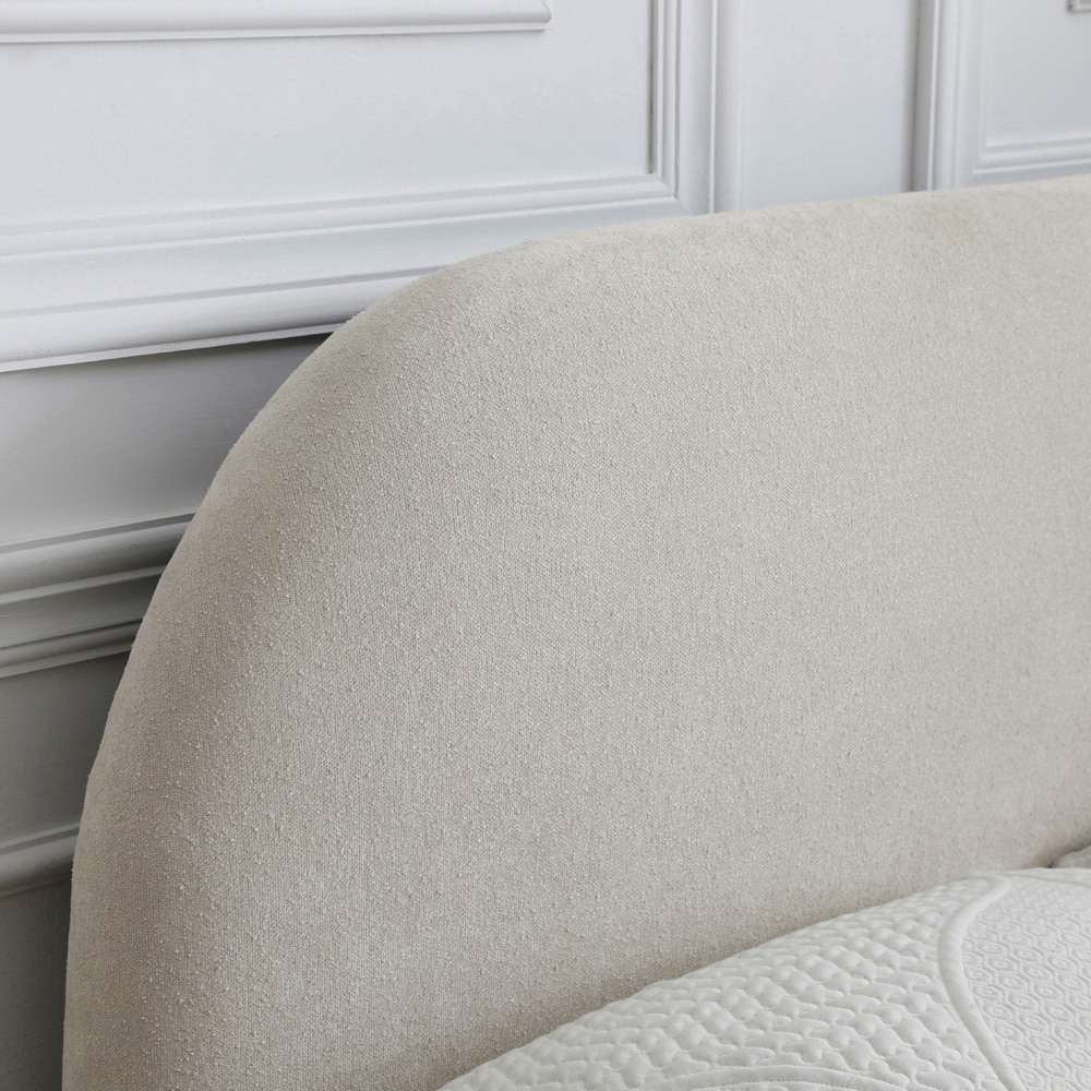 Nova Double Natural Boucle Upholstered Bed Frame with Headboard Image 6