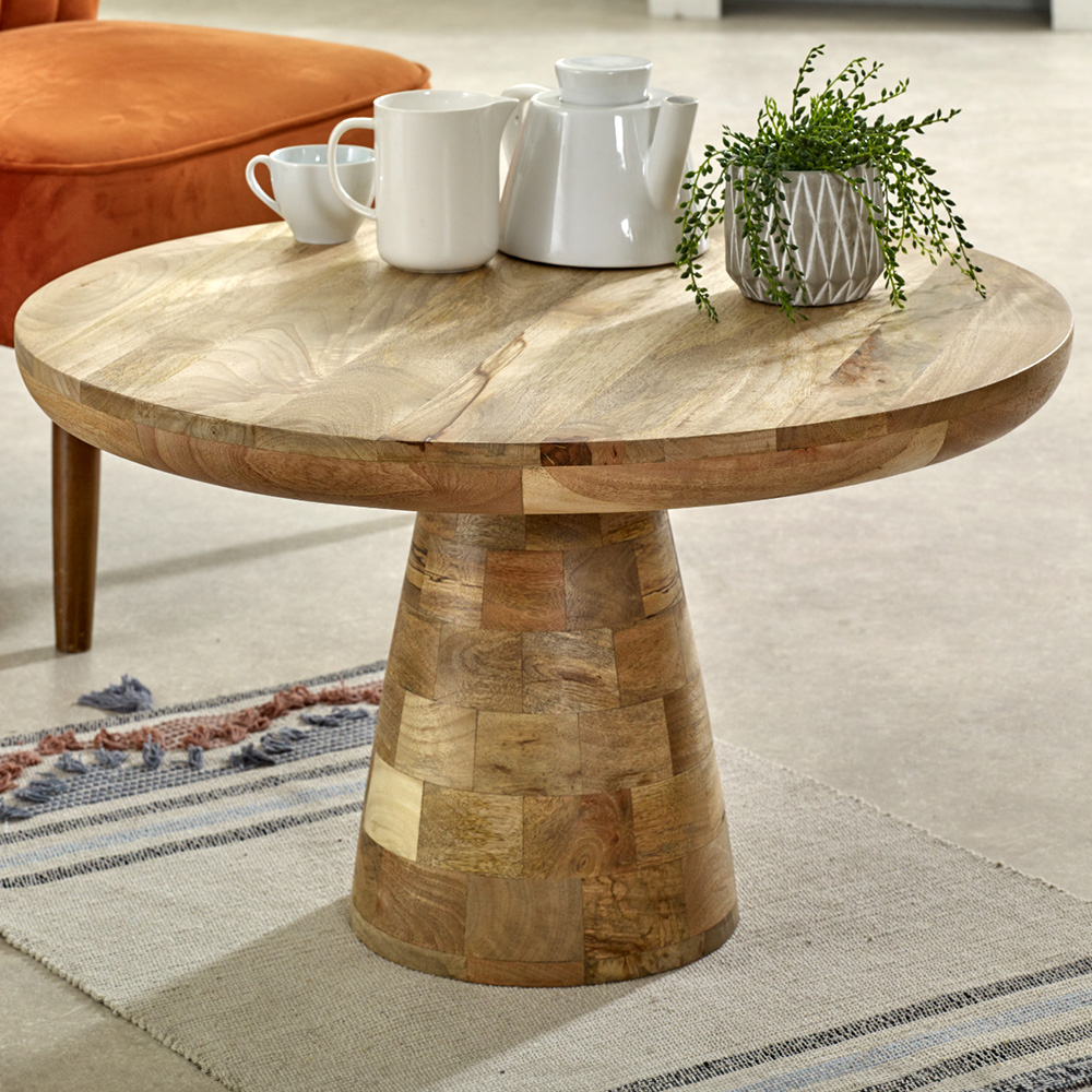 Brooklyn Surrey Mushroom Style Solid Wood Coffee Table Image 1