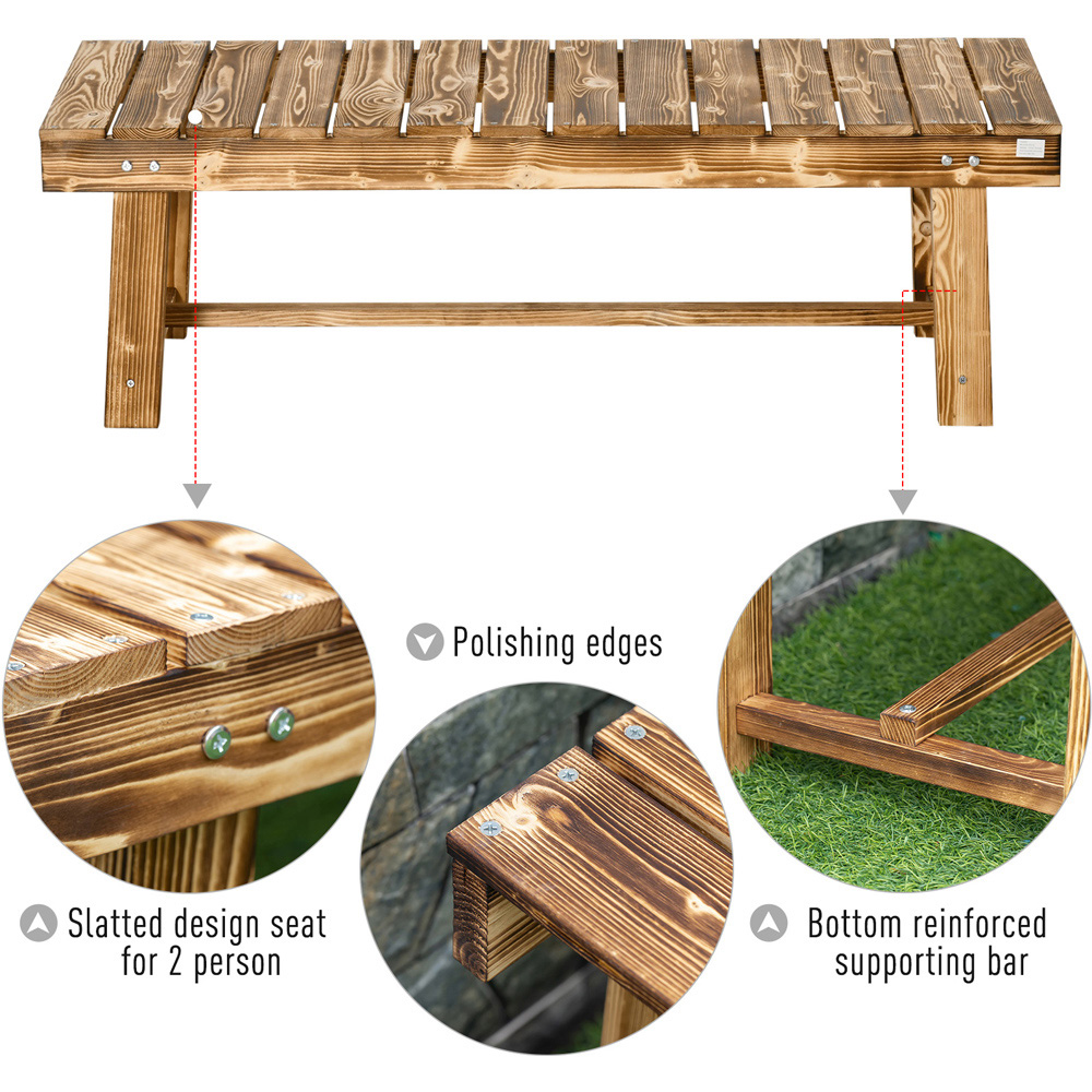 Outsunny 2 Seater Rustic Outdoor Garden Loveseat Image 6