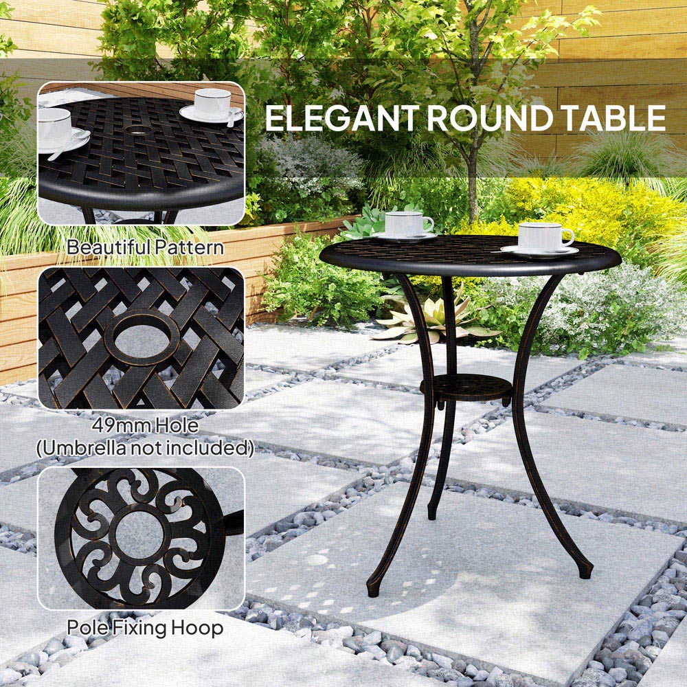 Outsunny 2 Seater Garden Bistro Set with Umbrella Hole Image 6