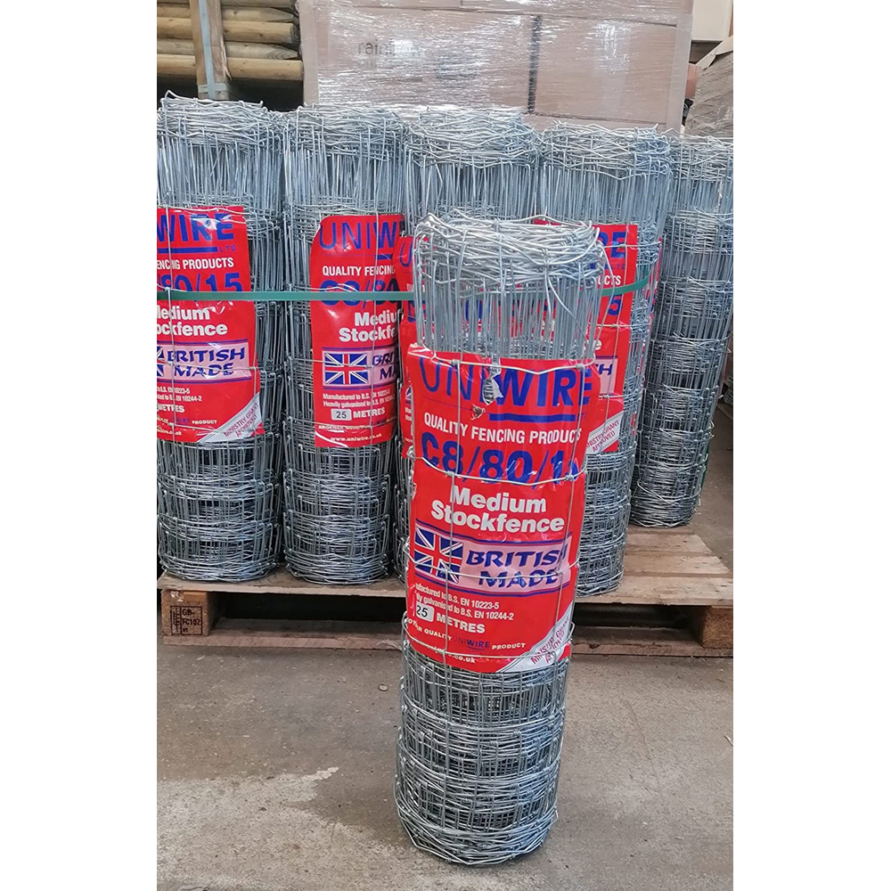 Inspirational Gifting C8/80/15 Mild Steel Wire Stock Fence Roll 80cm x 25m Image 4