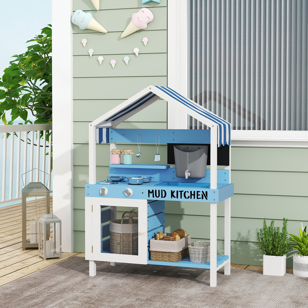 Tommy Toys AIYAPLAY Kids Blue Outdoor Mud Kitchen Play Set with Accessories Image 2