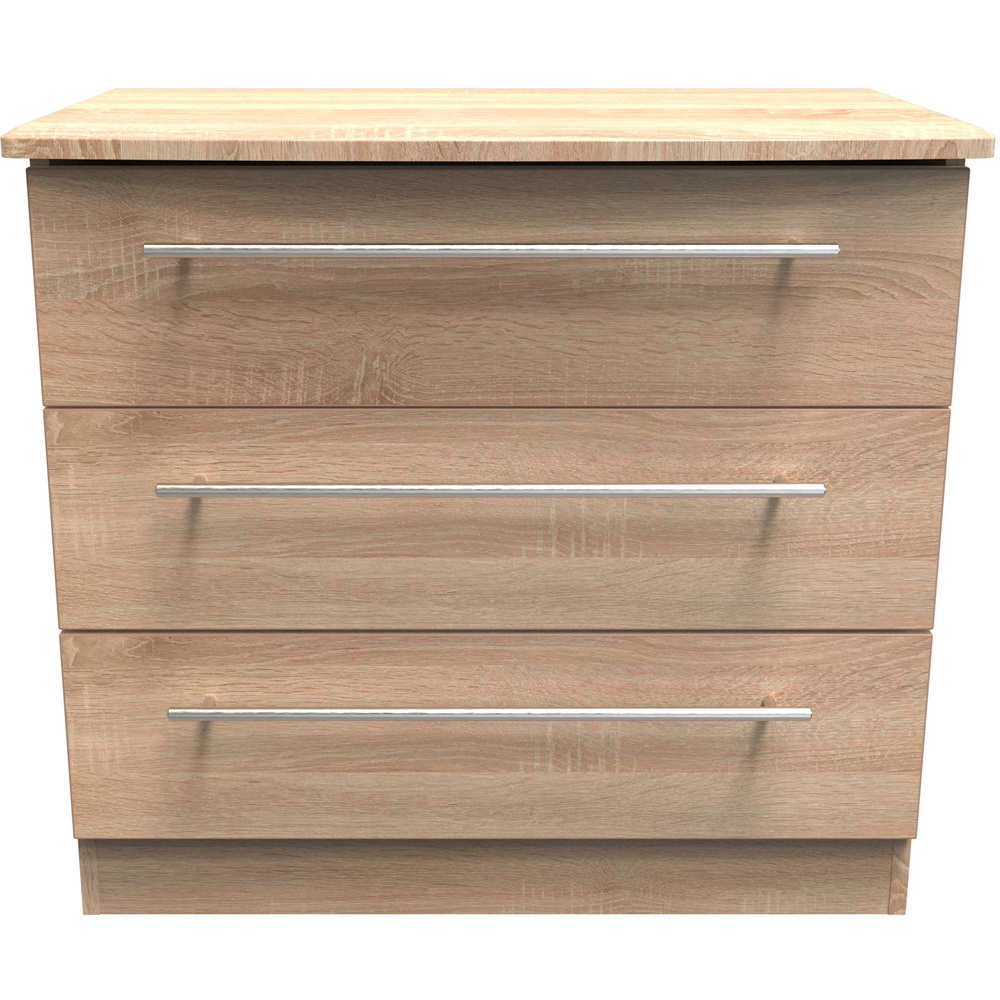 Crowndale Sherwood 3 Drawer Bardolino Oak Chest of Drawers Image 2
