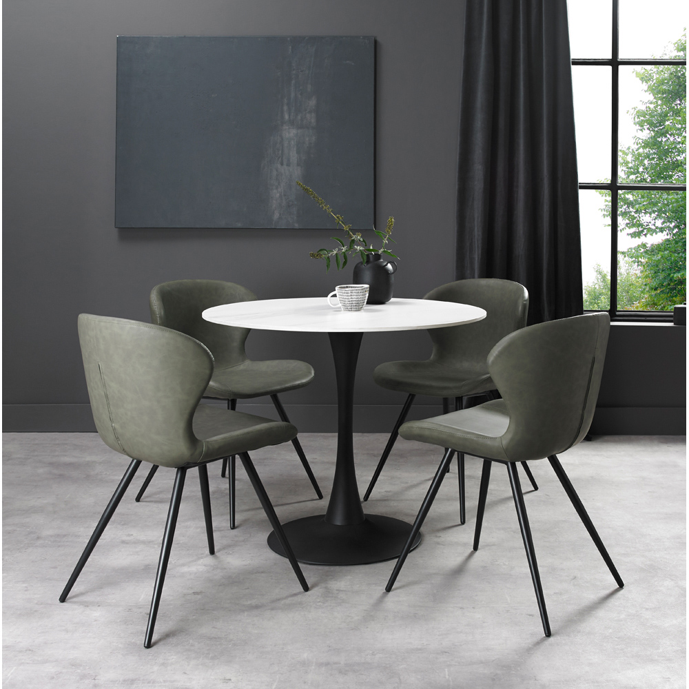 Bentley Designs Mason 4 Seater White Sintered Stone Circular Dining Table Image 4