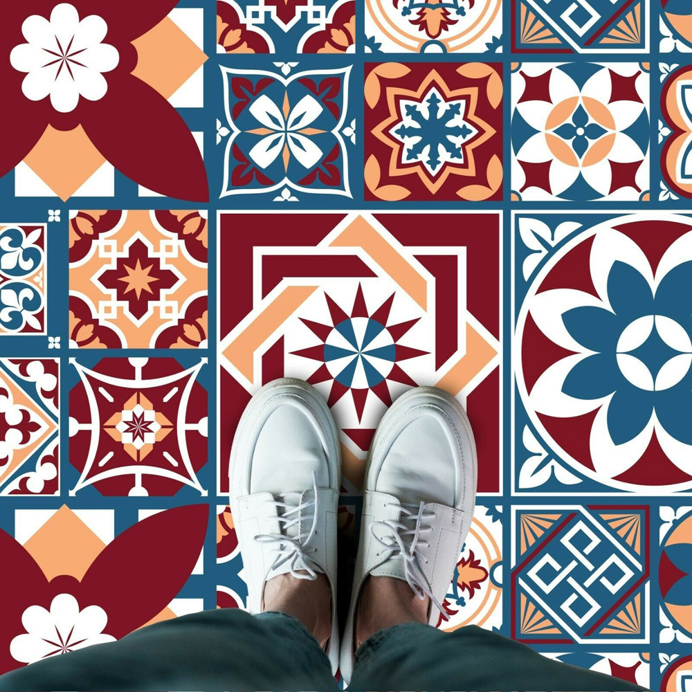 Walplus Westminster Multicolour Tile Melange Floor Sticker 120 x 60cm Image 3