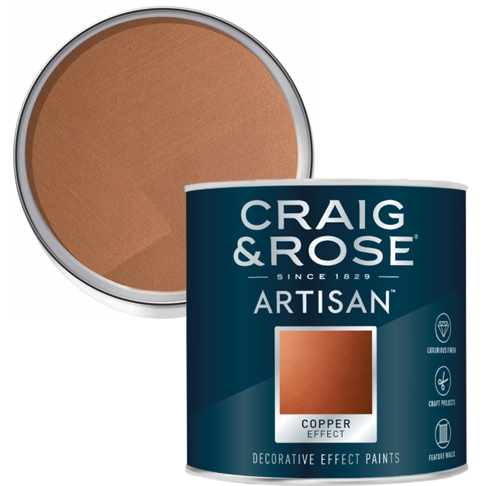 Craig & Rose Artisan Walls & Ceilings Copper Effect Mid Sheen Paint 250ml Image 1