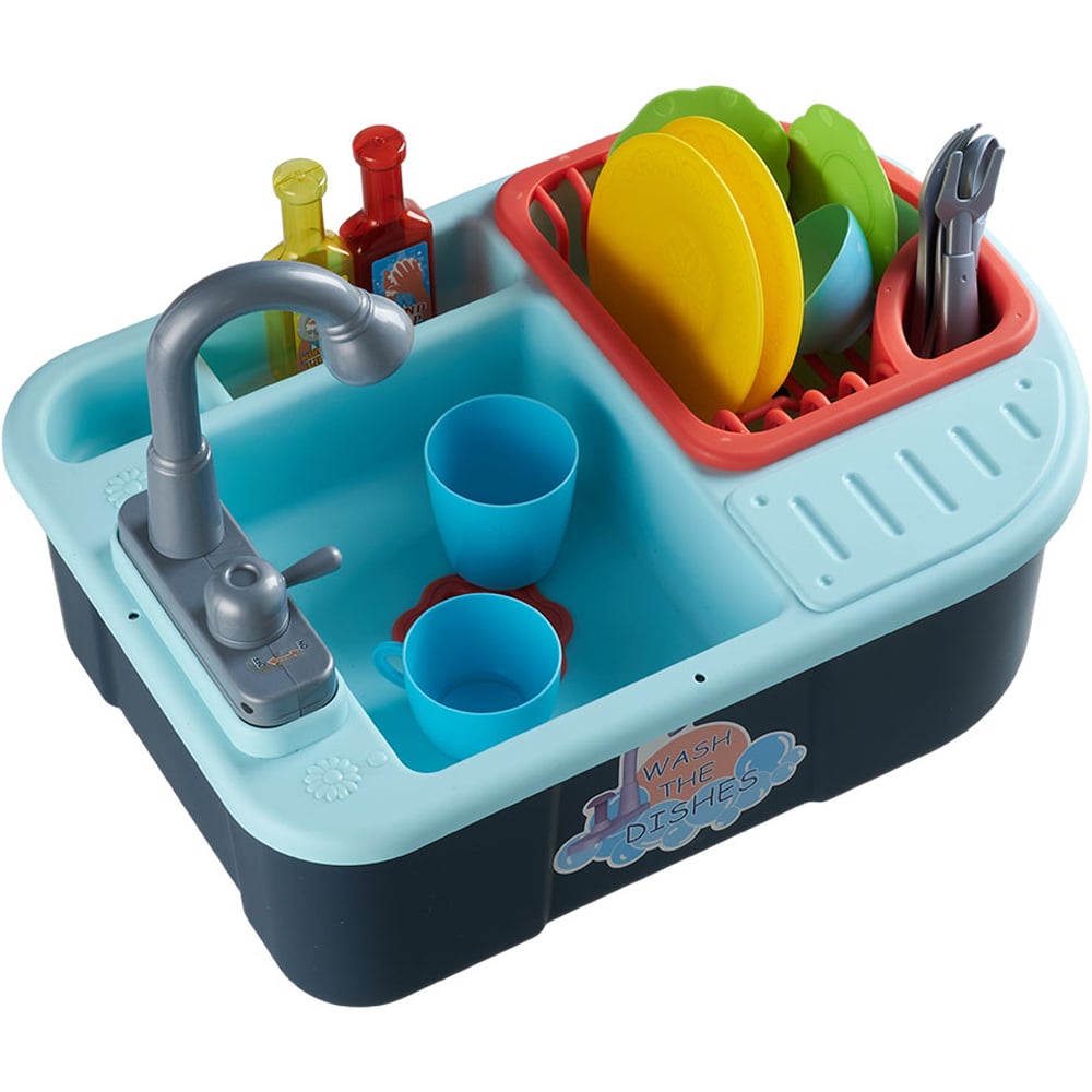 Tommy Toys Kids Blue Electric Kitchen Sink Play Set Image 3