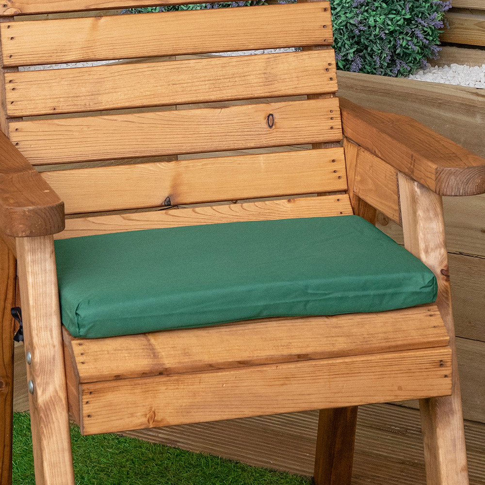 Samuel Alexander Single Seater Green Wooden Garden Chair Cushion Base 52 x 41cm Image 5