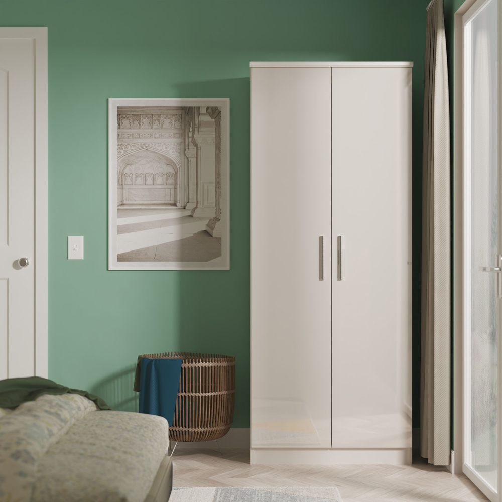 Crowndale Knightsbridge 2 Door Kashmir Gloss Wardrobe Ready Assembled Image 8