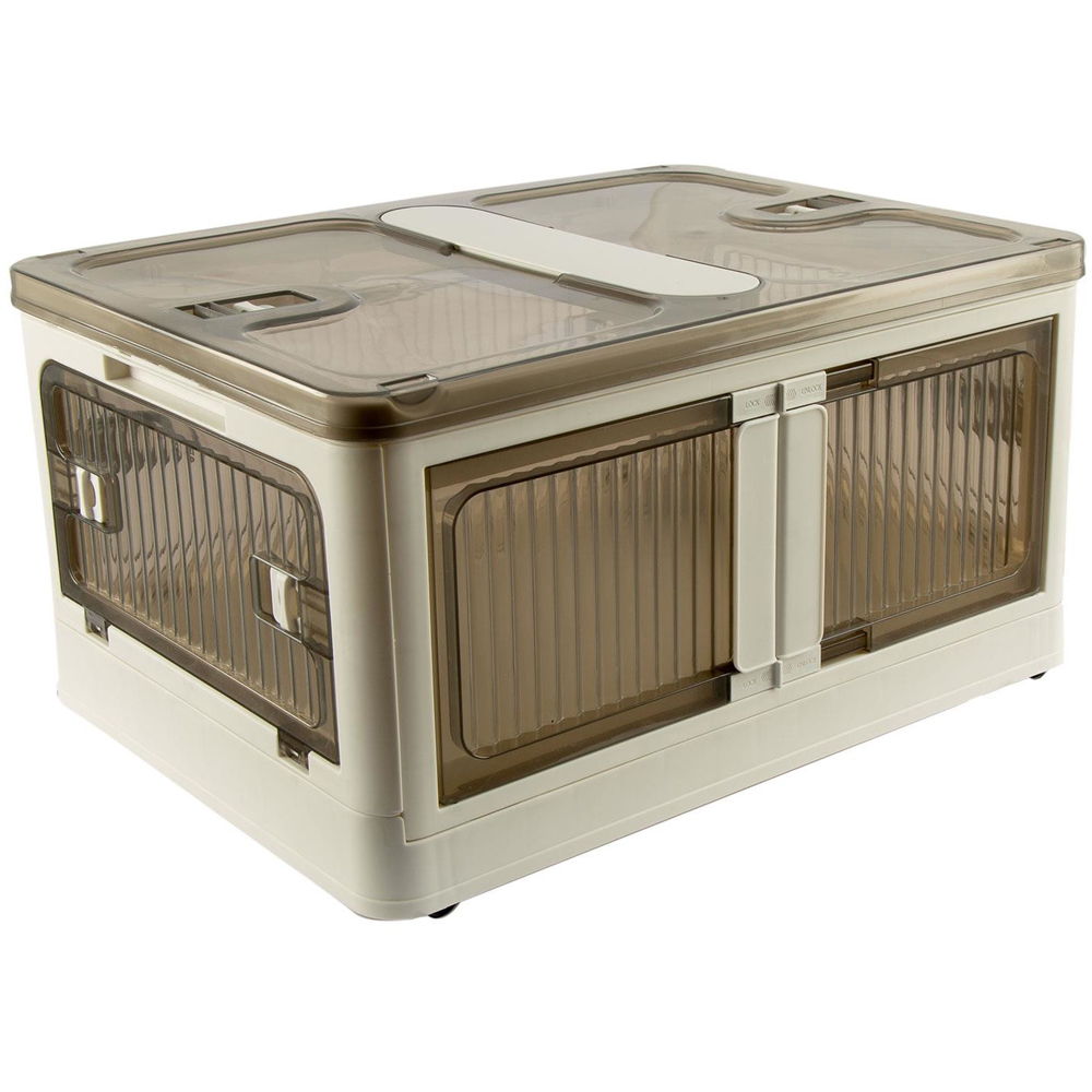 Sewing Online YN8885-WHITE 40L 5 Door White Plastic Stackable Storage Box with Wheels Image 1