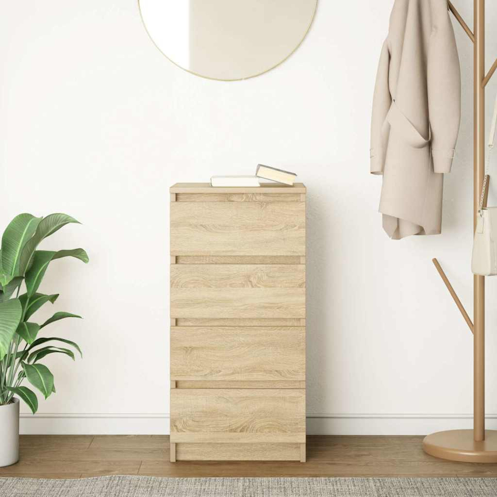 vidaXL 4 Drawer Sonoma Oak Sideboard Image 3