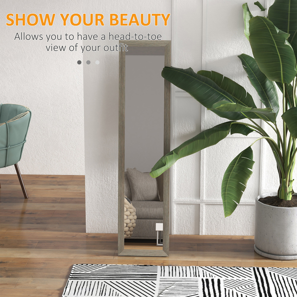 Portland Grey Full Length Freestanding Wall Mirror Image 8
