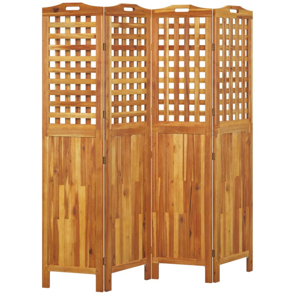 vidaXL Solid Acacia Wood 4 Panel Room Divider 162 x 2 x 180cm Image 3