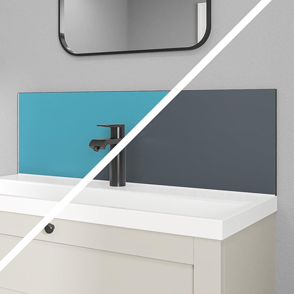 Wetwall Alloy Aqua and Cadet Splashback 800 x 250mm Image 1