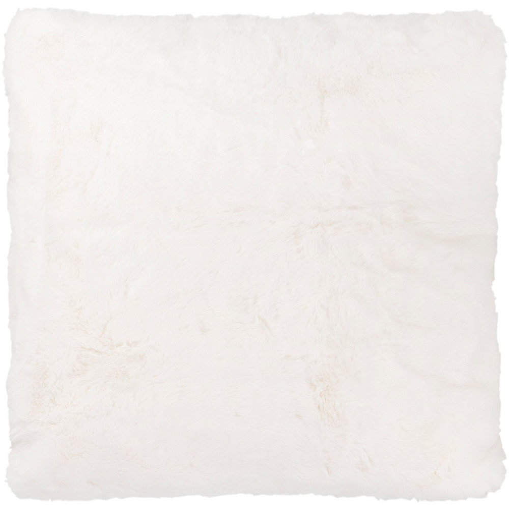 Divante White Rabbit Faux Fur Square Cushion 55cm Image 1
