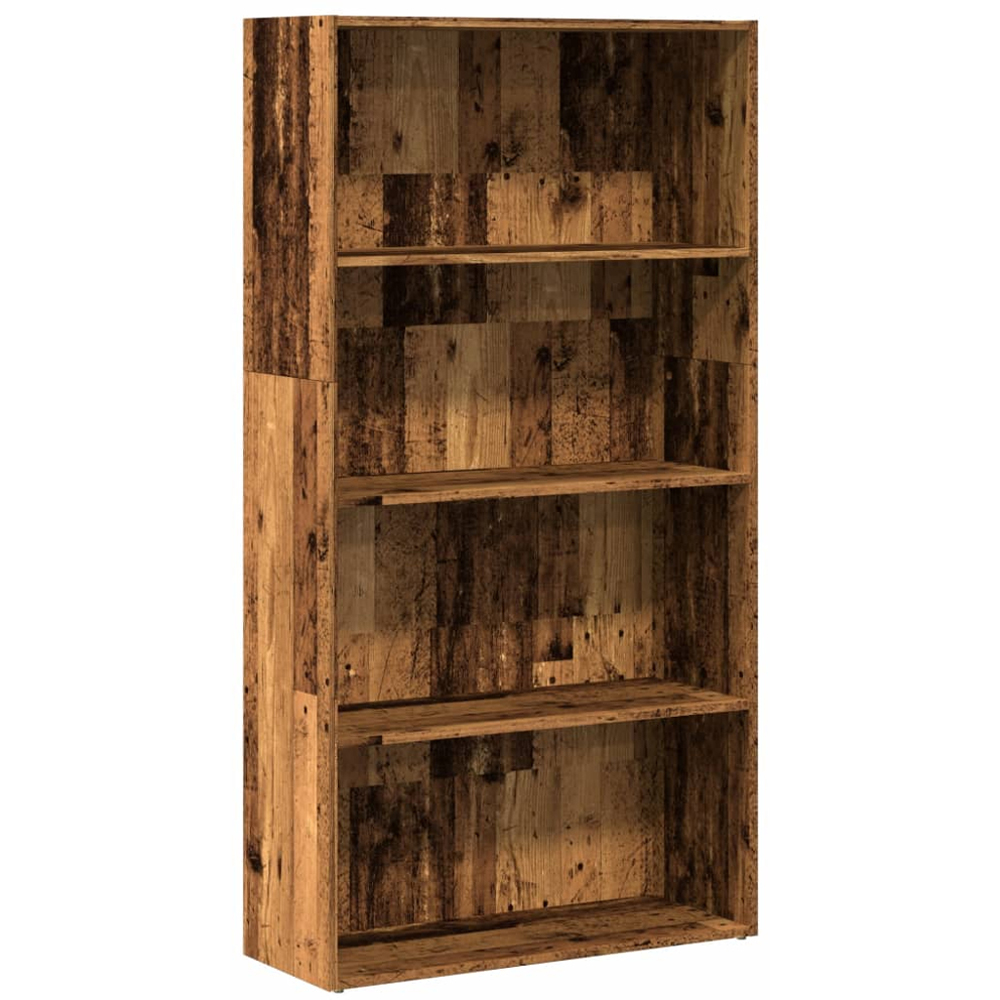 vidaXL 4 Shelf Old Wood Bookcase Image 2