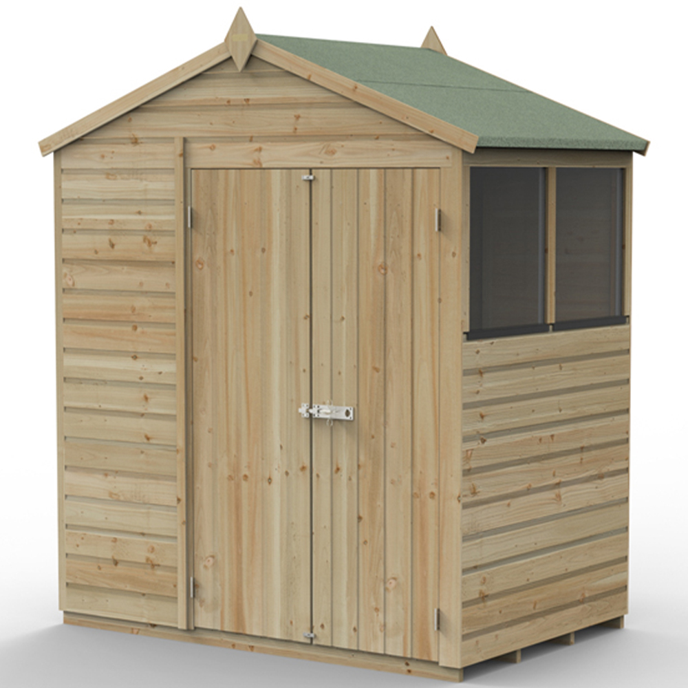 Forest Garden 6 x 4ft Beckwood 2 Window Apex Shed Image 3