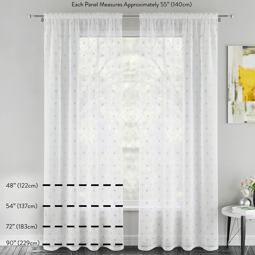 Tyrone Textiles Lima Silver Metallic Lurex Stripe Rod Pocket Voile Panel Curtains 140 x 229cm Image 5
