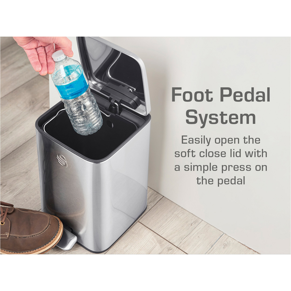 Swan Stainless Steel Compact Pedal Bin 5L Image 5