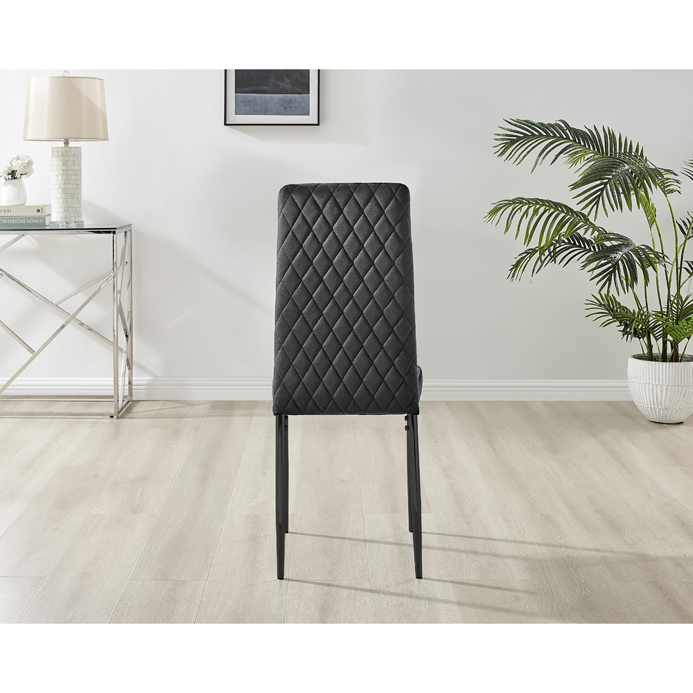 Furniturebox Arona Valera 4 Seater Round Dining Set Black Image 7