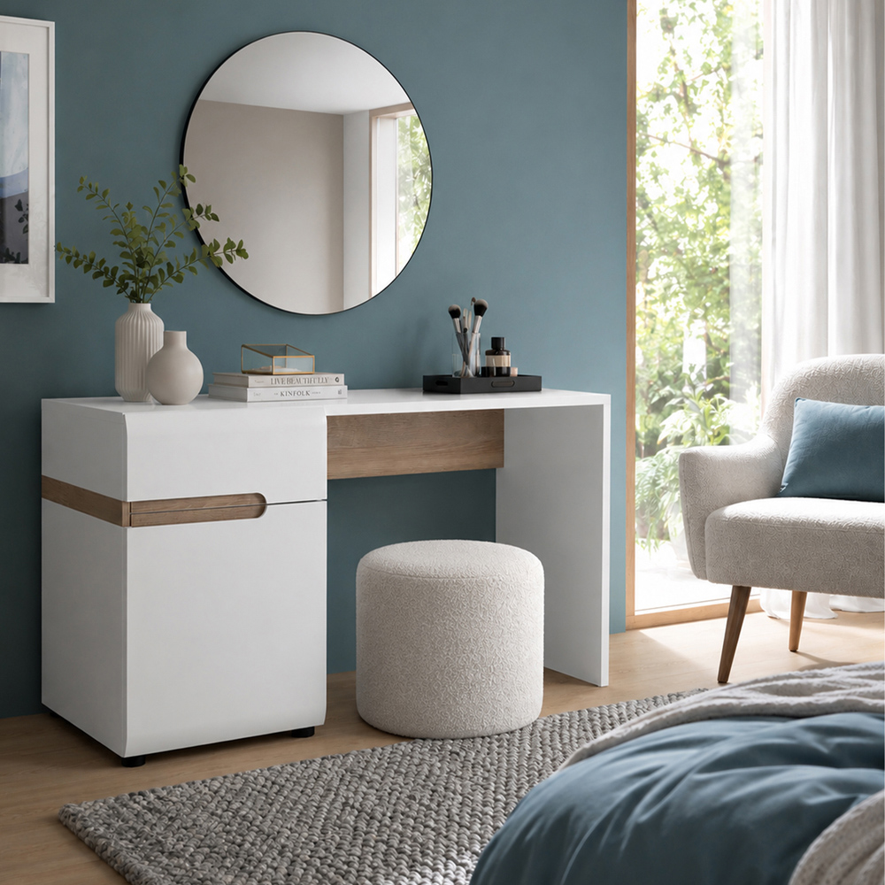 Florence Chelsea White and Oak Dressing Table Image 7