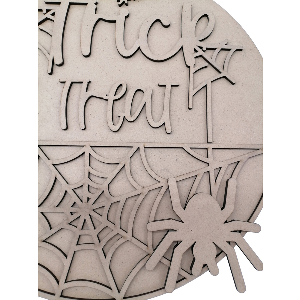 Trick or Treat Wooden Hanging Sign Neutral Image 2